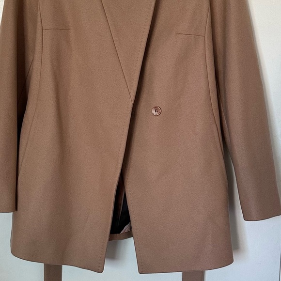 Ted Baker wool wrap coat/jacket,pockets, belt,size:1 camel/cream/khaki neutals - Picture 6 of 16